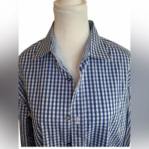 Paul Smith Men's Blue Check Button Down Shirt 16/41